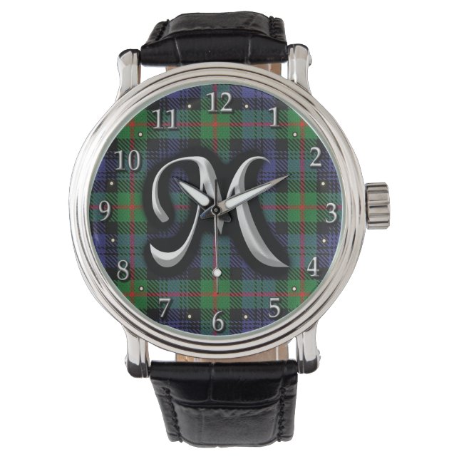 Scottish Clan Murray Monogram Tartan Watch (Front)