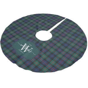 Scottish Clan Murray of Atholl Tartan Monogrmmed Brushed Polyester Tree Skirt