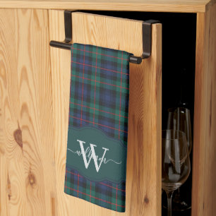 Scottish Clan Murray of Atholl Tartan Monogrmmed Tea Towel