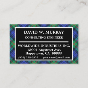 Scottish Clan Murray Tartan Plaid Business Card