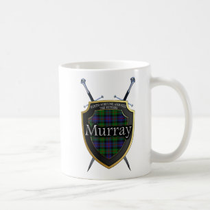 Scottish Clan Murray Tartan Shield & Swords Coffee Mug