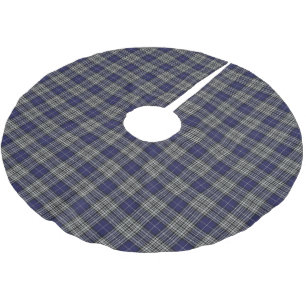 Scottish Clan Napier Blue White Tartan Brushed Polyester Tree Skirt