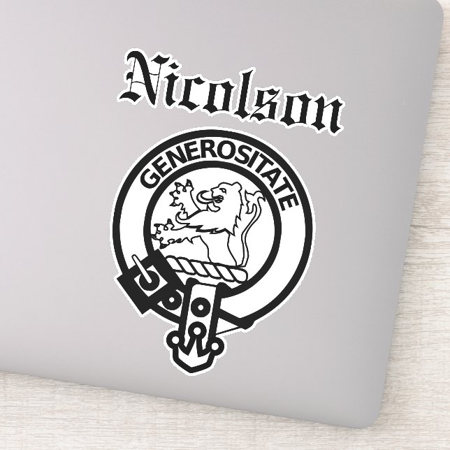 Scottish Clan Nicolson Crest Badge Large Sticker (Detail)