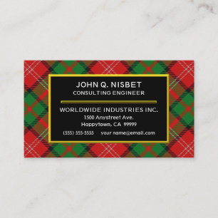 Scottish Clan Nisbet Tartan Plaid Business Card