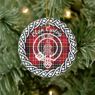 Scottish Clan Ogiluy Tartan and Crest Ceramic Tree Decoration
