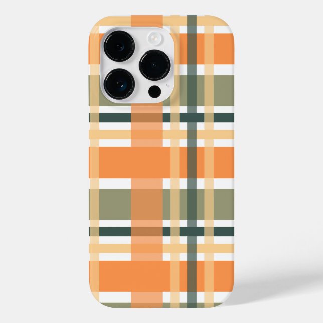 Scottish clan plaid orange green tartan chequered  Case-Mate iPhone case (Back)