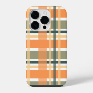 Scottish clan plaid orange green tartan chequered iPhone 14 pro case