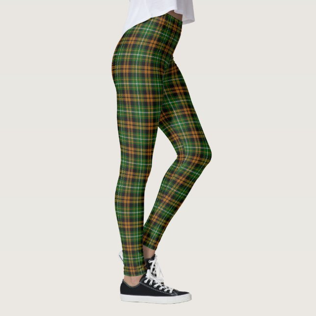Scottish Clan Ramsay Orange Hunting Tartan Leggings (Right)