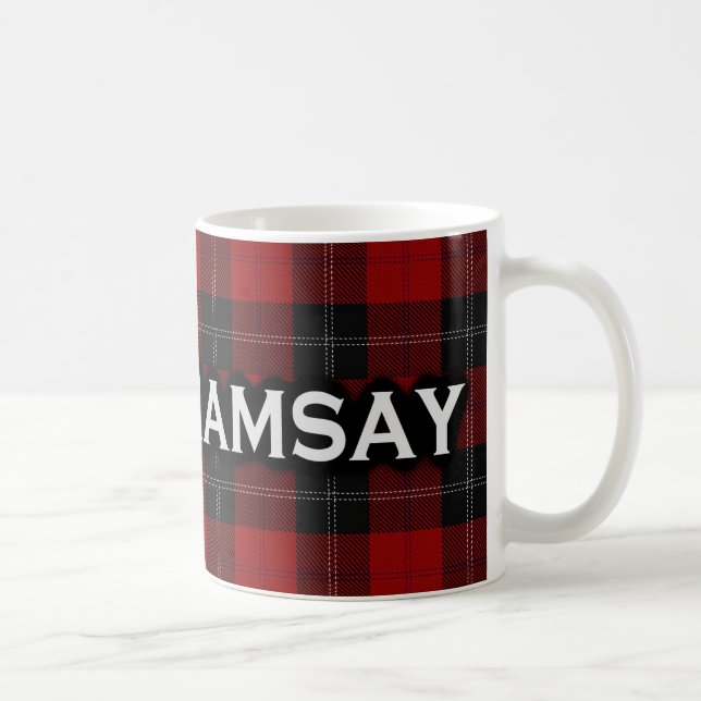 Scottish Clan Ramsay Tartan Coffee Mug (Right)