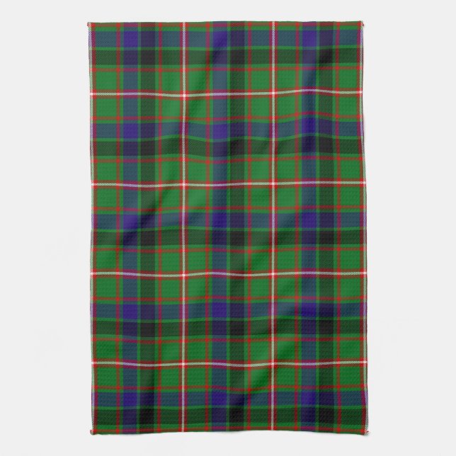 Scottish Clan Reid Tartan Plaid Tea Towel (Vertical)