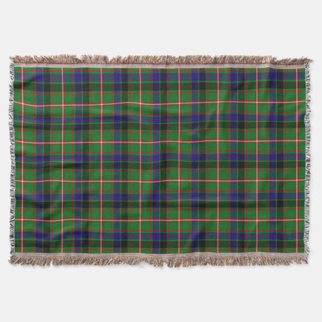 Scottish Clan Reid Tartan Plaid Throw Blanket (Front)