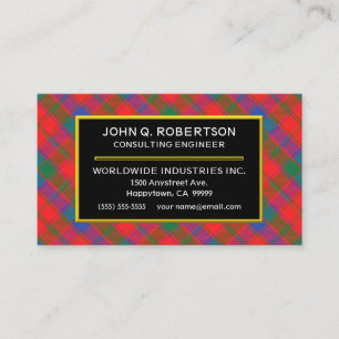 Scottish Clan Robertson Tartan Plaid Business Card