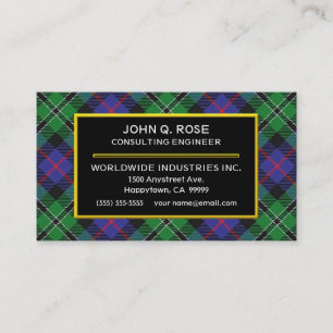 Scottish Clan Rose Hunting Tartan Plaid Business Card