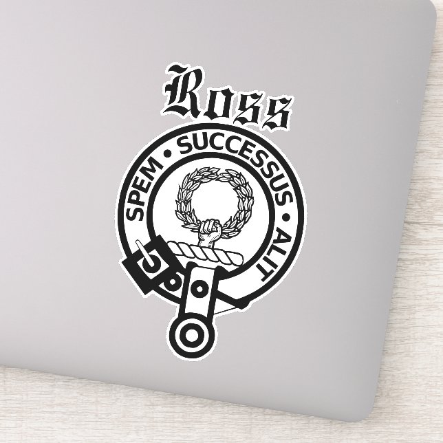 Scottish Clan Ross Crest Badge Large Sticker (Detail)
