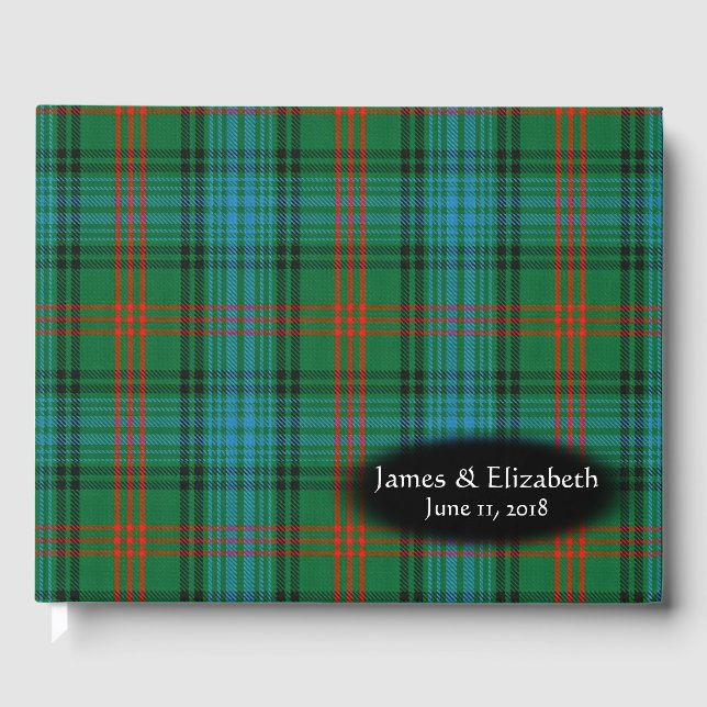 Scottish Clan Ross Tartan Plaid Wedding Guest Book (Front)