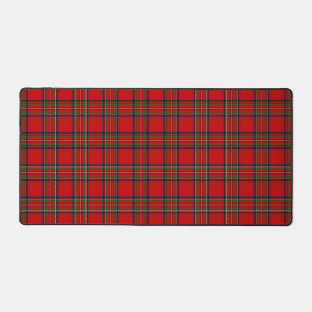 Scottish Clan Royal Stewart Tartan Plaid Desk Mat (Front)