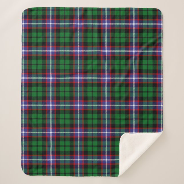 Scottish Clan Russell Tartan Plaid Sherpa Blanket (Front)