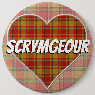 Scottish Clan Scrymgeour Love Tartan Heart 6 Cm Round Badge