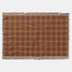 Scottish Clan Scrymgeour Orange Red Tartan Throw Blanket