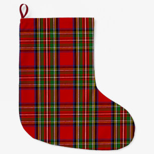 Scottish Clan Stewart Tartan Plaid Large Christmas Stocking