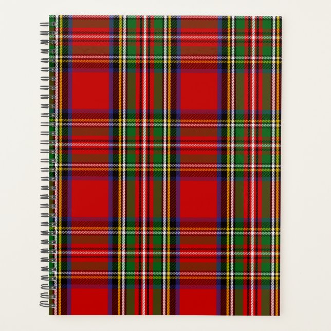 Scottish Clan Stewart Tartan Plaid Planner (Front)