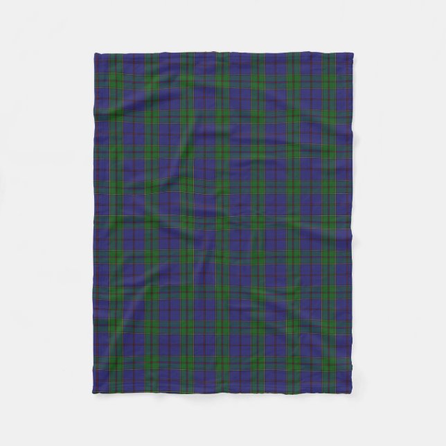 Scottish Clan Strachan Classic Tartan Fleece Blanket (Front)