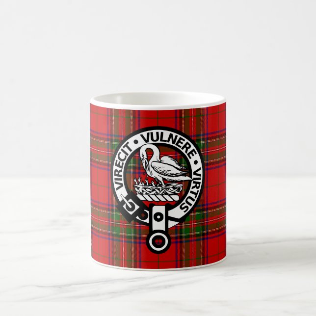 Scottish Clan Stuart Tartan and Crest Coffee Mug (Center)