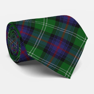 Scottish Clan Sutherland Letter S Monogram Tartan Tie