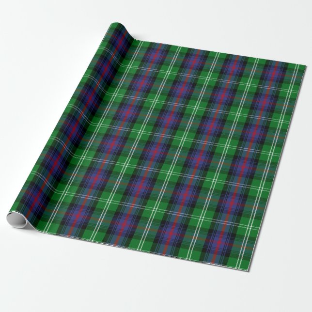 Scottish Clan Sutherland Tartan Plaid Wrapping Paper (Unrolled)