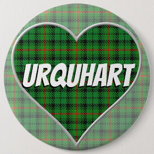 Scottish Clan Urquhart Love Tartan Heart 6 Cm Round Badge
