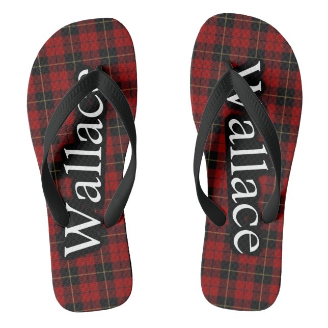 Scottish Clan Wallace Tartan Flop Flops Flip Flops (Footbed)