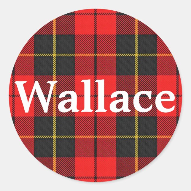 Scottish Clan Wallace Tartan Plaid Classic Round Sticker (Front)