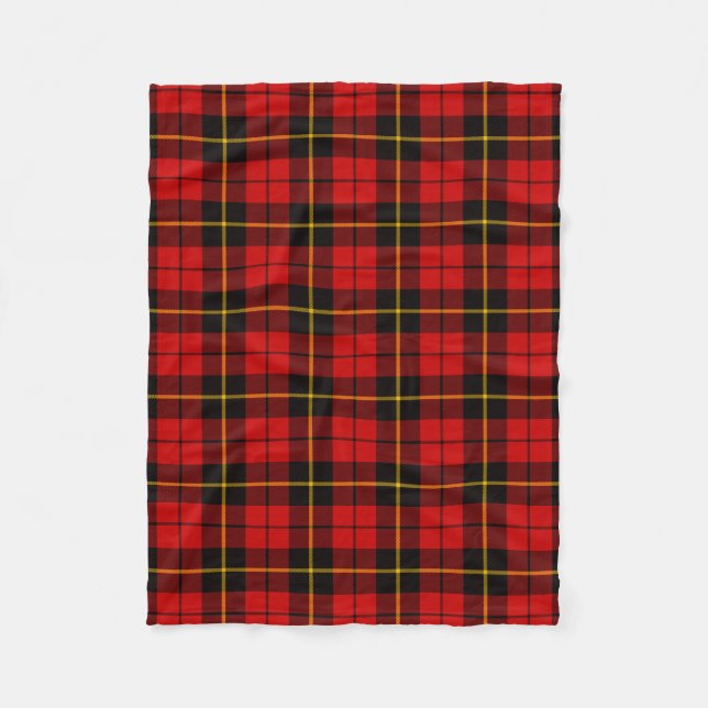 Scottish Clan Wallace Tartan Plaid Fleece Blanket (Front)