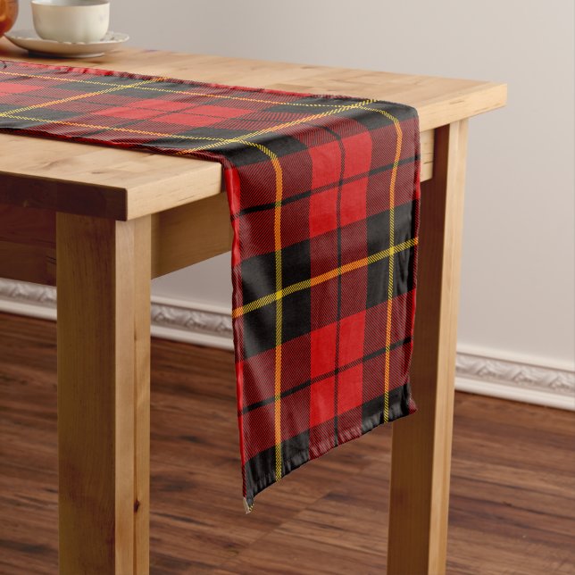 Scottish Clan Wallace Tartan Plaid Long Table Runner (In Situ)