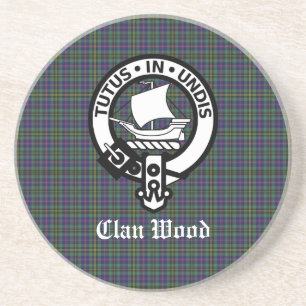 Scottish Clan Wood Crest & Tartan  Coaster