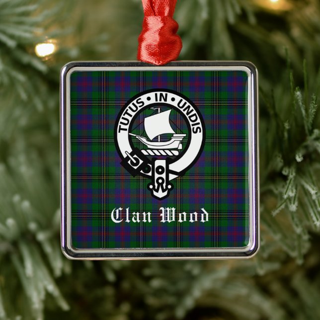 Scottish Clan Wood Crest & Tartan  Metal Tree Decoration (Tree)