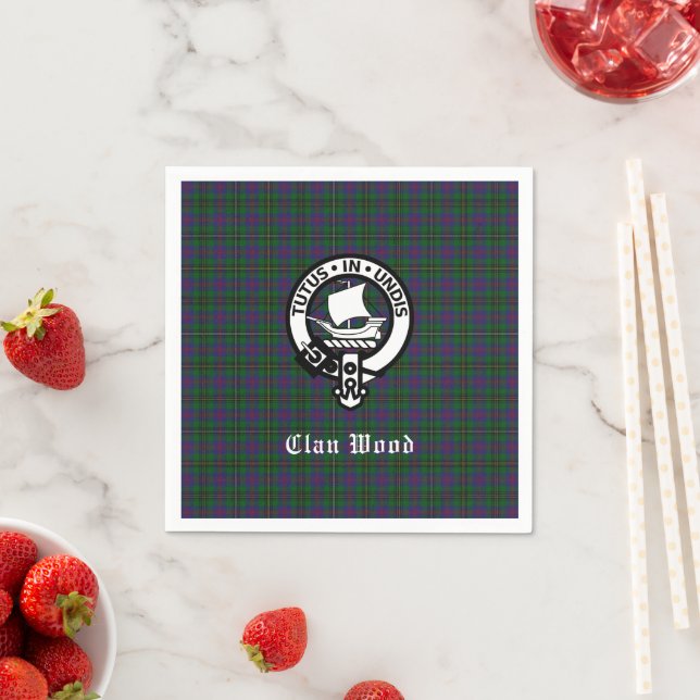 Scottish Clan Wood Crest & Tartan  Napkin (Insitu)