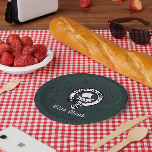 Scottish Clan Wood Crest & Tartan  Paper Plate (Picnic)