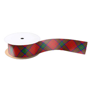 Scottish Clan Wood Red Dress Tartan Satin Ribbon
