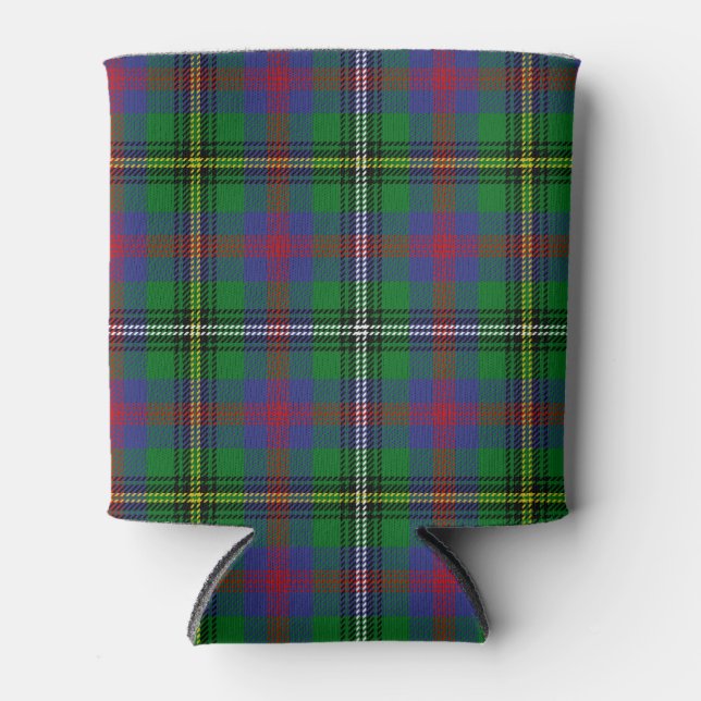 Scottish Clan Wood Tartan Plaid Can Cooler (Front)