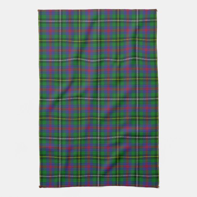 Scottish Clan Wood Tartan Plaid Tea Towel (Vertical)