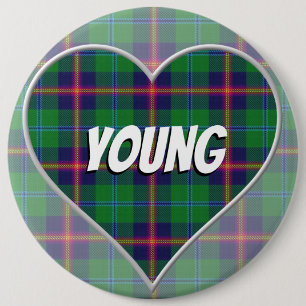 Scottish Clan Young Love Tartan Heart 6 Cm Round Badge