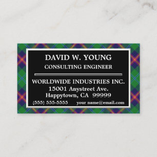 Scottish Clan Young Tartan Plaid Business Card