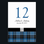 Scottish Clark Tartan Wedding Table Number<br><div class="desc">You can personalise the table number and names and wedding date on this Scottish clan Clark tartan wedding table number card. To change the table number use the personalise option. For these, you must change the table number, change the quantity to 1, and then add it to your cart and...</div>