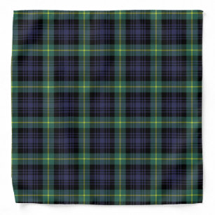 Scottish Classic Purple Black Green Tartan Plaid Bandana