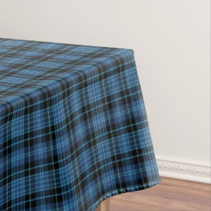 Scottish Clergy Blue and Black Tartan Tablecloth