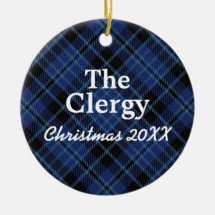 Scottish Clergy Tartan Ceramic Tree Decoration