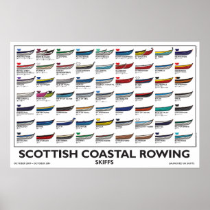 Scottish Coastal Rowing Poster - Skiffs, 5 yr. v4
