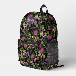 Scottish Cottagecore Thistle Pattern  Printed Backpack