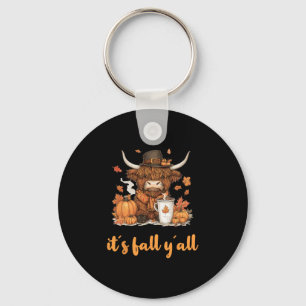 Scottish Cow Fall Thanksgiving It´s Fall Yáll Key Ring